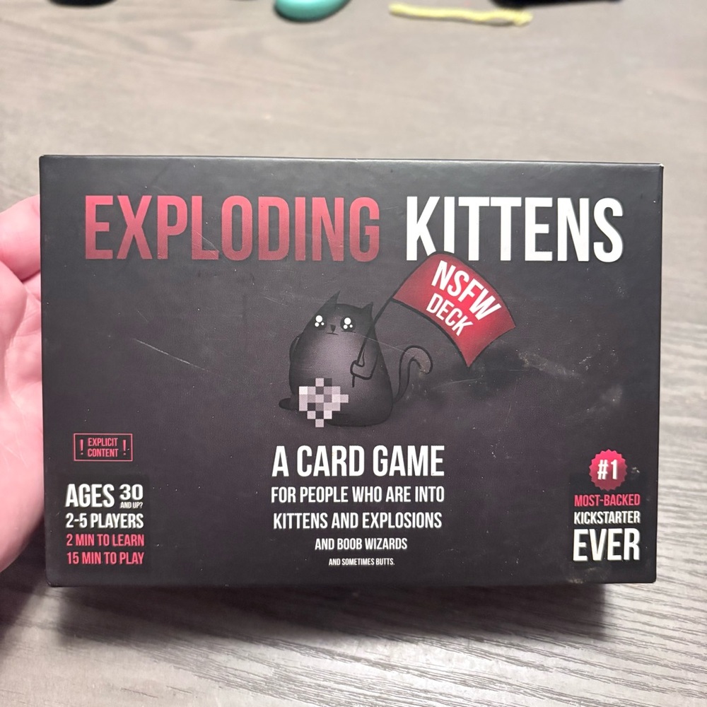 Exploding Kittens NSFW Deck Card Game - Black
